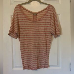 Guess Red Striped Short Sleeve Tee